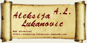 Aleksija Lukanović vizit kartica